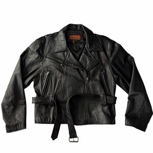 Cayenne Leather Buttery soft vintage leather moto jacket with belt size M